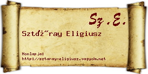 Sztáray Eligiusz névjegykártya
